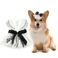 thumbnail image 6 of Flying Sleeves Pet Dress with V-neck - Black Bowknot Faux Pearl Costume for Small Dogs, 6 of 8