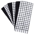 thumbnail image 2 of Premium Kitchen Towels (16”x 28”, 6 Pack) – Large Cotton Kitchen Hand Towels – Chef Weave Design – 380 GSM Highly Absorbent Tea Towels Set With Hanging Loop – Black, 2 of 6