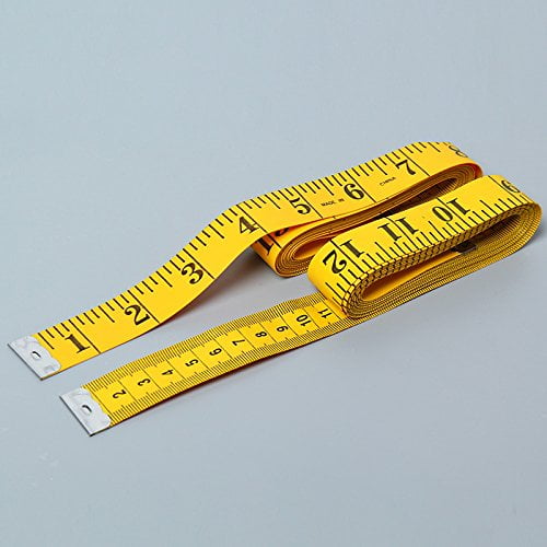 Unique Bargains Sewing Cloth Dieting Double Scale Tailor Craft Ruler Tape  Measure Yellow 120 5 Pcs