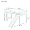 thumbnail image 4 of Tcbosik Twin Size Low Loft Bed with Slide, Wood Bed Frame with Ladder and Guardrail, Easy Assembly, White, 4 of 11