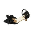 thumbnail image 3 of Miluxas Women's Fashion Casual Spring and Summer Style Solid Color Bow Pointed Toe Cap One-Line Buckle High-Heeled Sandals C-Black 8.5(41), 3 of 9