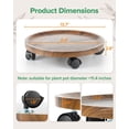 thumbnail image 2 of 2 Pack 14 Inch Wood Plant Caddy with 360 Degree Lockable Wheels, 2 of 7