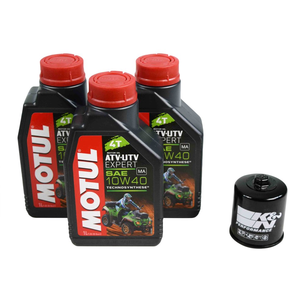 Kawasaki Mule 2020/2030 SynBlend Engine Oil Change Kit Motul 10W40 K&N