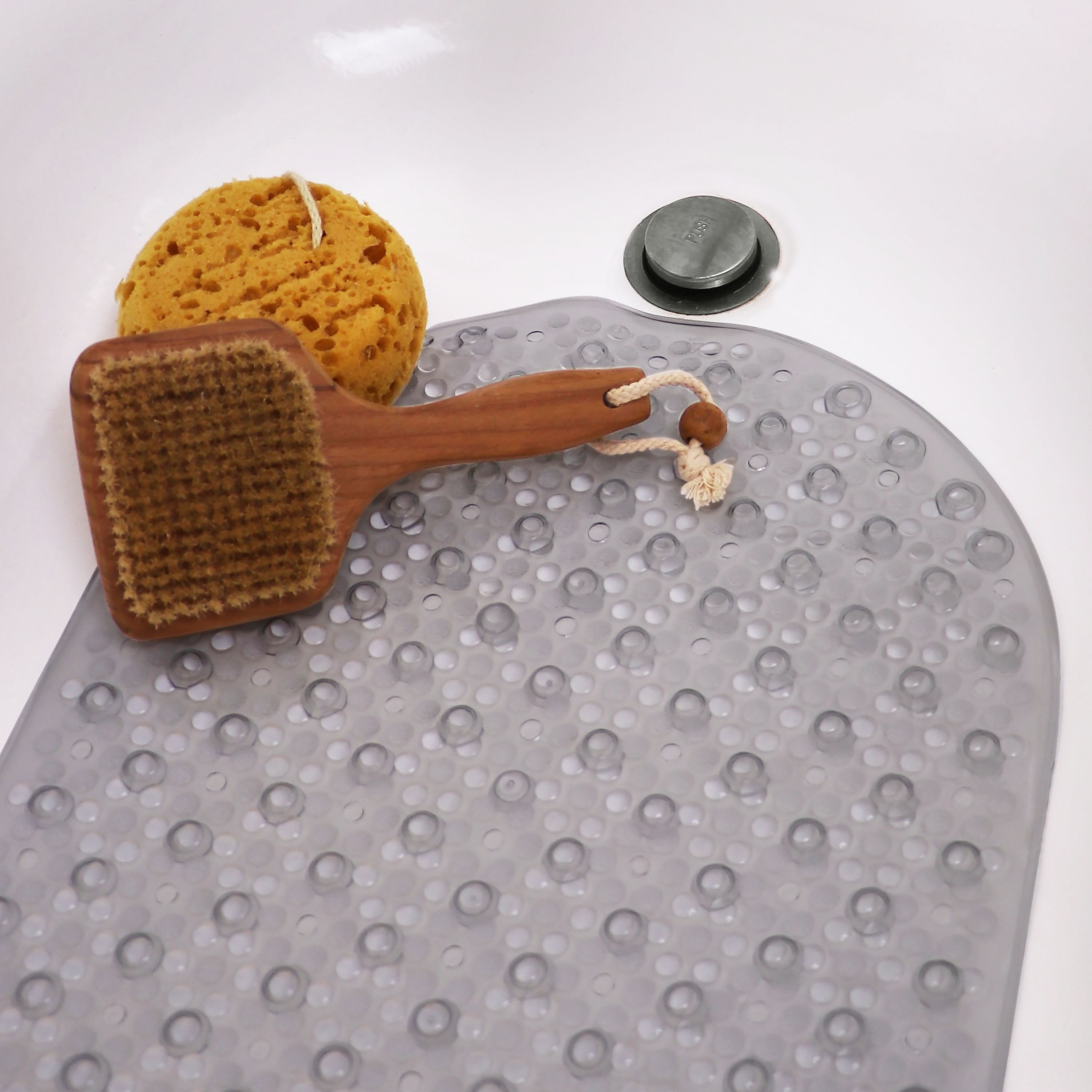 Mainstays Oval Bubble Bath Mat Charcoal