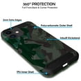 thumbnail image 3 of iPhone 12 iPhone 12 PRO 6.1" 2020 A2172 A2402 A2341 A2406 A2404 A2403 A2408 A2407 Military Printed Rugged Heavy Duty Case with Kickstand - Military Green(Without Holster), 3 of 4