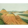 thumbnail image 3 of George Catlin 14x12 Black Modern Framed Museum Art Print Titled - View in the Big Bend of the Upper Missouri (1832), 3 of 5