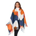 thumbnail image 3 of FORMRS Womens Scarf Winter Soft Long Big Warm Shawls Wrap Tassel Scarves, Blue Abstract Wavy, 3 of 9