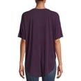 thumbnail image 3 of Time and Tru Women's Short Sleeve V-Neck Tunic T-Shirt, 3 of 5