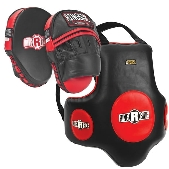 Ringside Boxing Coach Bundle with Panther Punch Mitts and Gel Shock Body Protector Black, 32 oz