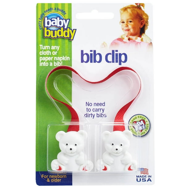 Baby Buddy Baby Bib Clip Turns any Cloth, Towel, or Paper Napkin into