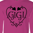 thumbnail image 4 of Inktastic Gigi with Hearts and Swirls Long Sleeve T-Shirt, 4 of 5