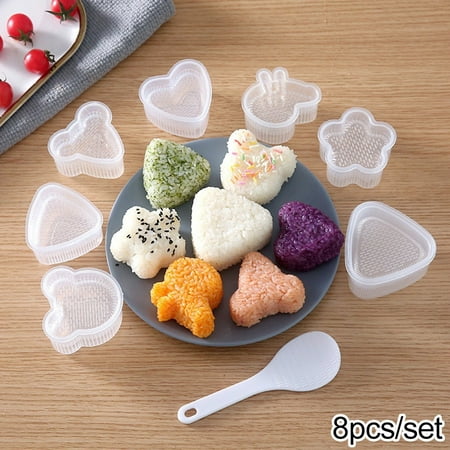 

Sufanic 8Pcs Sushi Maker Tool Set Kitchen Bento Decor Sushi Onigiri Mold Food Press Form Rice Ball Maker