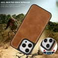 thumbnail image 6 of Dteck Magnetic Case for iPhone 12 Pro / 12 6.1",Shockproof Leather+TPU Case Compatible with Mag Safe Back Cover for iPhone 12 Pro / 12 6.1",Darkbrown, 6 of 6