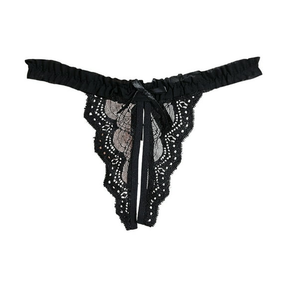 Panties for Women,Lace Transparent Open Underwear T Pants Thong for Comfort and Style,Womens Underwear,Black,M