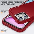 thumbnail image 2 of JTCASES for iPhone 11 Case, Shockproof Anti-drop PC Frame Anti-slip Strip Silicone Back Shell Rugged Anti-scratch for iPhone 11 (6.1" 2019) - Red, 2 of 8