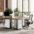 thumbnail image 6 of Wooden File Cabinet, 3 Drawer Vertical File Cabinets with 3 Lock,Printer Stand Mobile Storage Cabinet,Filing Storage Drawer for Home,Office,White(15.75" L x 15.75" W x 26.1" H), 6 of 8