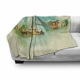 thumbnail image 2 of Australia Soft Flannel Fleece Throw Blanket, Cityscape Sydney Silhouette in Watercolor Style Illustration, Cozy Plush for Indoor and Outdoor Use, 60" x 80", Cream and Multicolor, by Ambesonne, 2 of 5