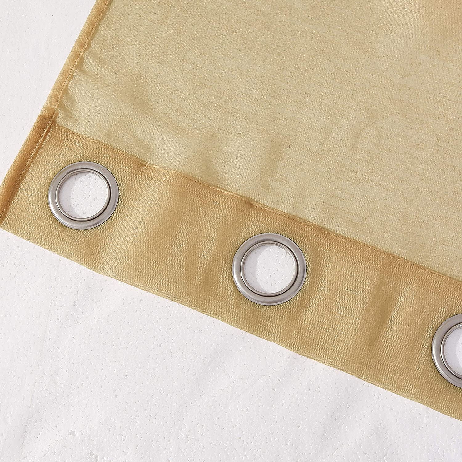 Dainty Home Malibu Textured Semi-Sheer Grommet Top Curtain Panel Pair, 108" x 84" In Coffee