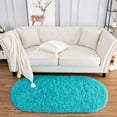 thumbnail image 6 of LOCHAS Luxury Velvet Fluffy Carpet Soft Children Rugs Room Mat Modern Shaggy Area Rug for Bedroom Bedside Home Decor,2.6'x5.3',Blue, 6 of 7