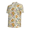 thumbnail image 2 of Xecao Autumn Pumpkins Leaves for Mens' Casual Short Sleeve Button-Down Polo Shirts for a Classic Golf Look, 2 of 9