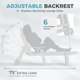 thumbnail image 4 of SUUNYN Outdoor Chaise Lounge Chair with Wheels, HDPE Rolling Patio Pool Lounger, White, 4 of 6