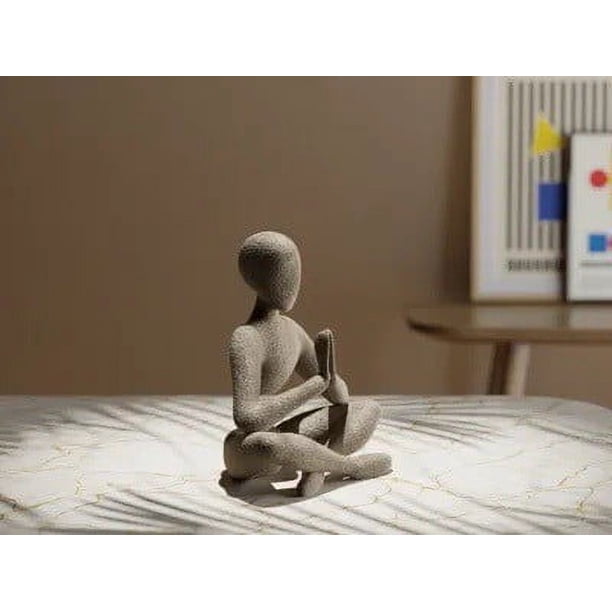 Xihbxyly Escultura Abstracta de Resina de Arenisca, Diseño Moderno de Figura, Elegante Decoración para Oficina, Sala de Estar, Escritorio de Oficina, Estantería, Mesa, Idea de Regalo Única, 5.91 X 9.