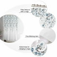thumbnail image 3 of Flower Blue Shower Curtain, 36" x 72", Grey Cherry Blossoms White Background Waterproof Bathroom Curtain Washable Shower Curtain Set with 12 Hooks, 3 of 6