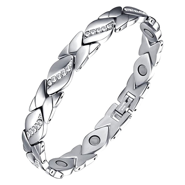 Kuymtek Pulsera Ultramagnética Cobre para El Cuidado La Con Imanes 3500 Gauss (plata)