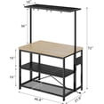 thumbnail image 2 of Kitchen Island with Storage, Bakers Rack with Power Outlet, Island Table for Kitchen,3 Tier Microwave Stand Oven Shelf,Large Coffee Bar Table, Storage Shelf for Kitchen Dining Room Living Room,5 Hooks, 2 of 7