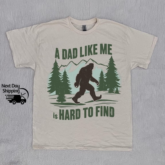 Teeso Retro Bigfoot Dad Shirt, Dad Like Me Is Hard To Find T-Shirt, Fathers Day Gift, Cool Dad Gift, Ash Grey S