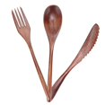 thumbnail image 3 of Ensemble de 3 couverts de table en bois, fourchette, cuillère, couteau, couverts de cuisine pour la maison, le café, le restaurant, 3 of 4