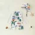 thumbnail image 4 of Gunia Baby Swimsuit Boy Rash Guard Zipper 1 Piece Swimwear With Sun Hat Bathing Suits For Beach Pool 0-5 Years, 4 of 7
