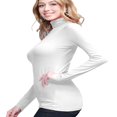 thumbnail image 4 of Women‘s Long Sleeve Rib Turtleneck Top Pullover Sweater L RED, 4 of 6