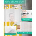 thumbnail image 4 of No Hook Shower Curtains with Snap in Liner, Geometric Yellow Waterproof Fabric Shower Curtain, Stripes Modern Abstract Vintage Double Layers & See-Through Top Window Bathroom Curtains 54''x78'', 4 of 6