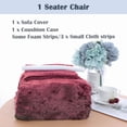 thumbnail image 6 of PiccoCasa Elastic Spandex Sofa Slipcover Inking Painting Pattern Couch Cover, Wine Red 35"-51", 6 of 7