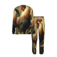 thumbnail image 4 of 2 Pack Men's Pajamas Set Sleepwear Loungewear Pjs Sets with Pockets, Rooster Vintage Art, 4 of 6