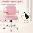 thumbnail image 4 of TPHORK Retro PU Leather Office Chair,Mid Back Swivel Task Chair with Wheels and Arms,Height and Backrest Adjustable Home Office Desk Computer Chair,Pink, 4 of 8