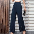 thumbnail image 1 of RXIRUCGD Women's Loose High Waist Wide Leg Pants Workout Out Casual Trousers, Navy, Size: M, 1 of 5
