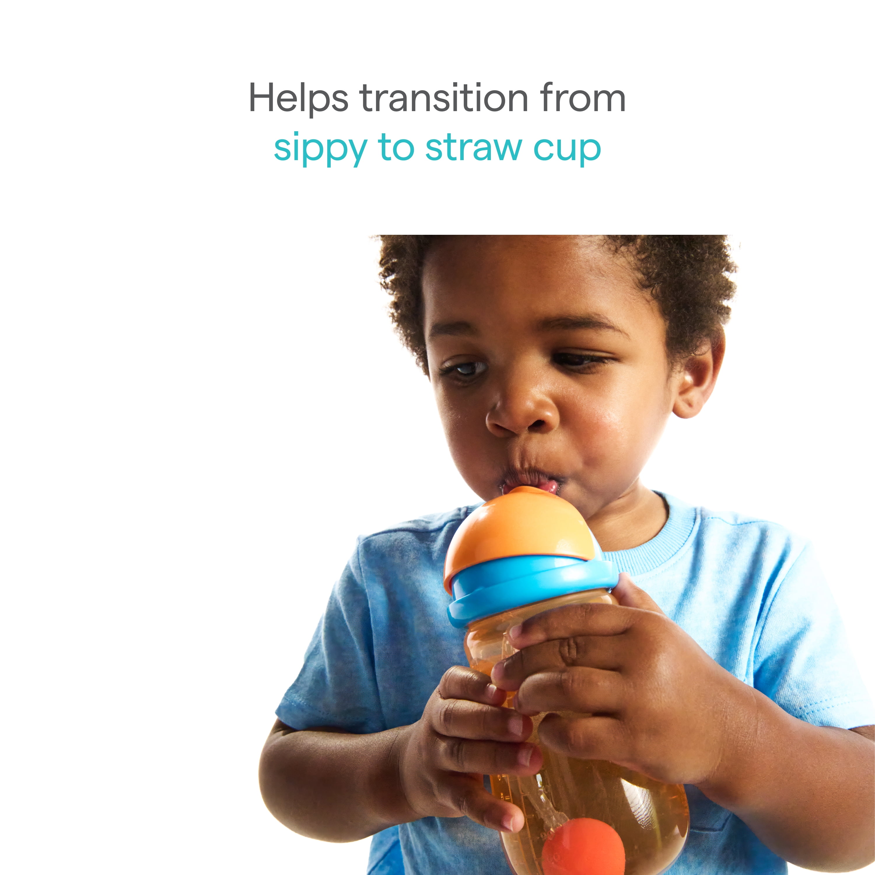 Munchkin Any Angle™ Spill-Proof Weighted Straw Trainer Cup with Click Lock Technology, Baby & Toddler Transition Sippy Cup, 10 oz, Pink/Green, Unisex