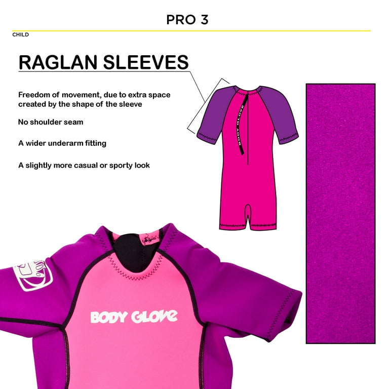 Body Glove Kids 2mm Back-Zip Short Sleeve Wetsuit Fits - 30-40 LBS