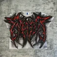 thumbnail image 3 of Y2k New Devil Skull Impreso Desgastado Manga Corta Hombres Y2k Street American Casual Algodón Cuello Redondo Camiseta Oversize Mujeres, 3 of 3