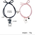 thumbnail image 4 of Pulsera trenzada personalizada para parejas, lindas pulseras con dijes de gatos, cuerda trenzada ajustable hecha a mano a juego (3 piezas), 4 of 5