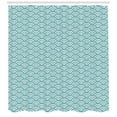 thumbnail image 3 of Ambesonne Abstract Shower Curtain, Bold Water Fishing, 69"Wx75"L, Turquoise White, 3 of 3