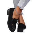 thumbnail image 5 of Willtoo Women's Retro Bowknot Loafers Breathable Slip-On Platform Loafers Chunky Heel Comfortable Round Toe Shoes Low Heel Dressy Walking Work Shoes, 5 of 5