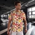 thumbnail image 3 of Wukai Donut Print Men's Short-Sleeved Mesh T-Shirt,Quick-Dry Short Sleeve Workout T-Shirt-X-Small, 3 of 8
