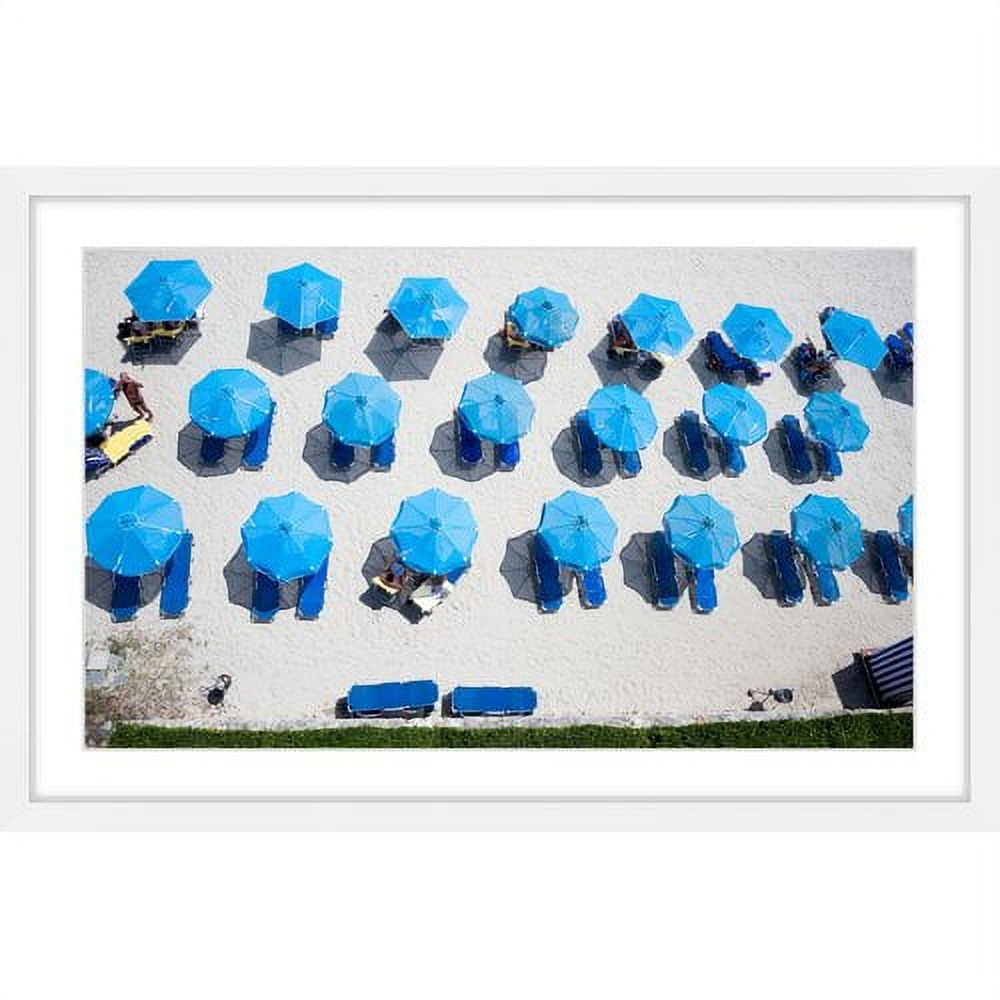 Marmont Hill "Blue Umbrellas" Painting Print on Wrapped Canvas