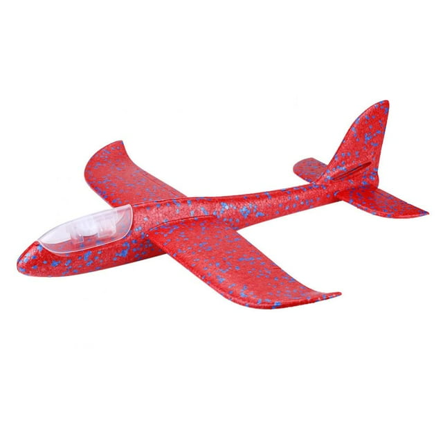 Greensen Throwing Plane Toy, Mini Plane Model,Flying Mini Throwing Glider Shiny Night Aircraft Toy Hand Launch Airplane Model