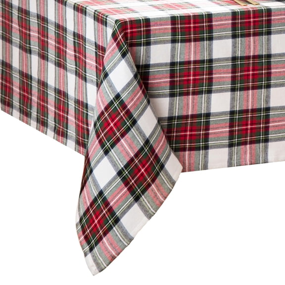 Elrene Home Fashions Christmas Classic Holiday Plaid Cotton Tablecloth, Multi, 52" x 70"