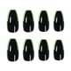 thumbnail image 5 of Uñas postizas cortas acrílicas negras $Uñas francesas con contraste en negro y verde $Parche para uñas postizas impermeable y extraíble, 5 of 5