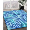thumbnail image 3 of Ahgly Company Machine Washable Indoor Rectangle Transitional Blue Area Rugs, 2' x 5', 3 of 7